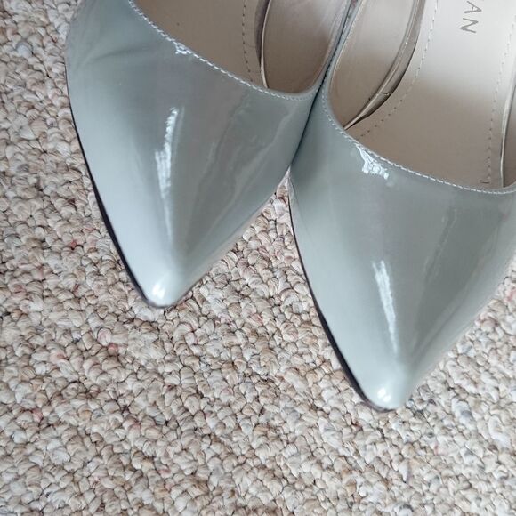 Stuart Weitzman Nouveau Silver Aniline patent leather pump size 7.5M - Picture 7 of 12